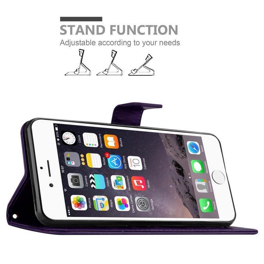 Cadorabo  Hülle für Apple iPhone 6 / 6S Blumen Design Magnetverschluss 