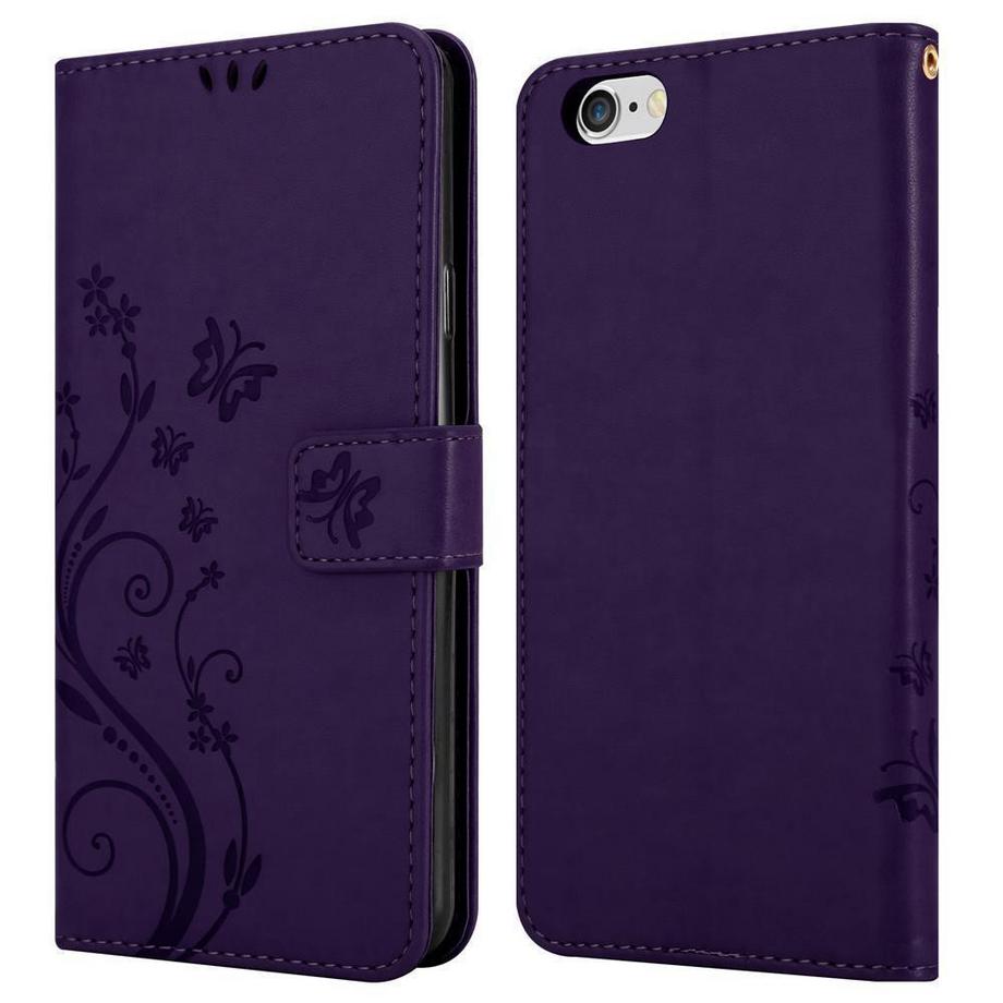 Cadorabo  Hülle für Apple iPhone 6 / 6S Blumen Design Magnetverschluss 