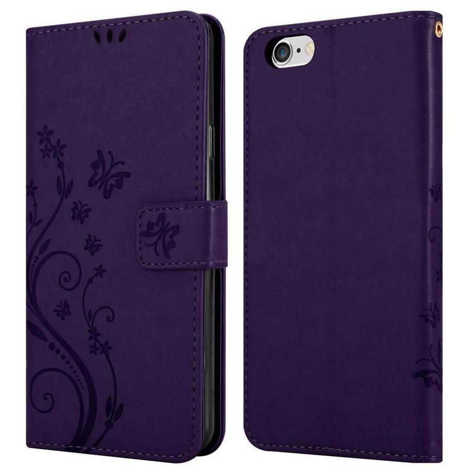 Cadorabo  Hülle für Apple iPhone 6 / 6S Blumen Design Magnetverschluss 
