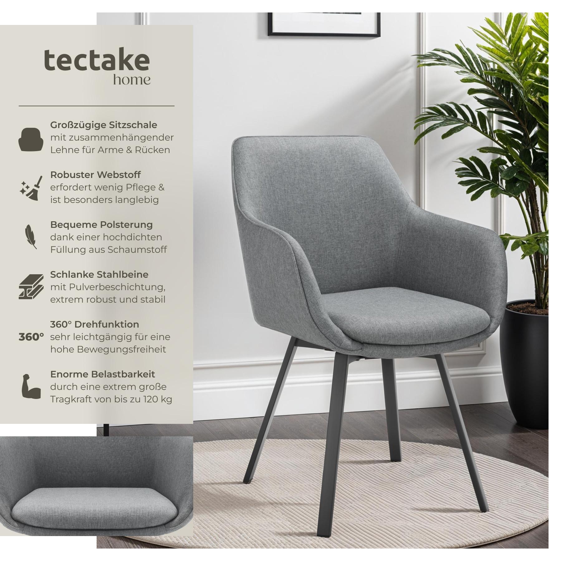 Tectake Fauteuil pivotant Alicon, rembourré  