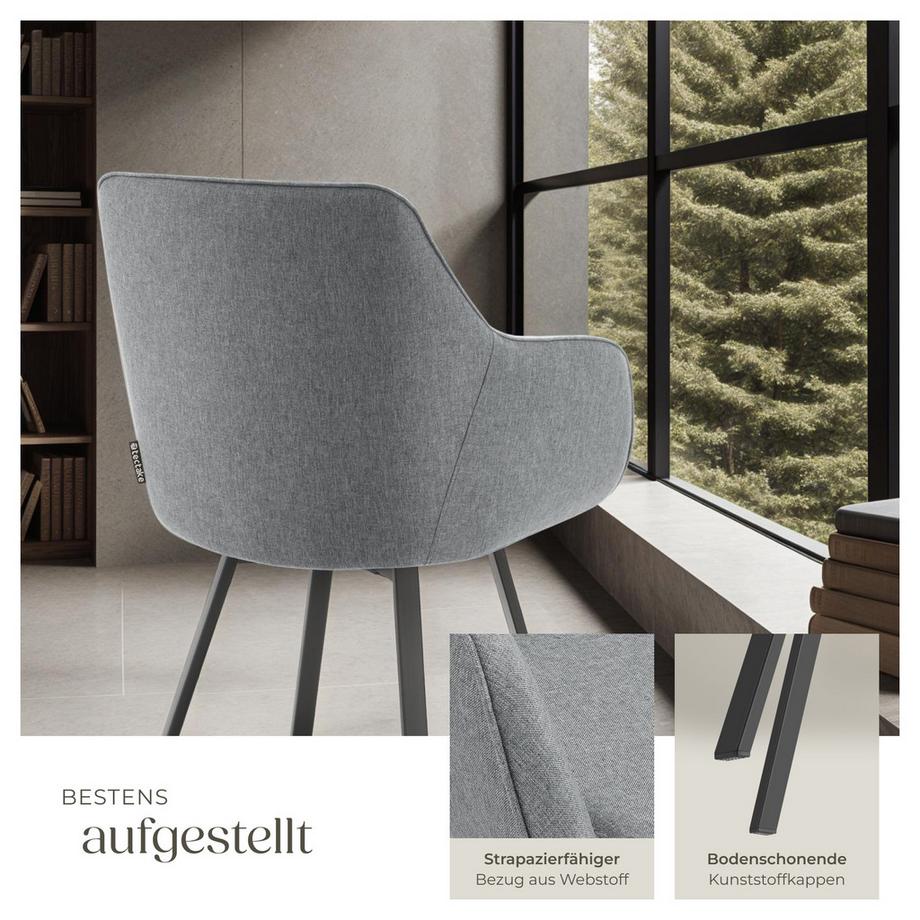 Tectake Drehbarer Armlehnstuhl Alicon, gepolstert  