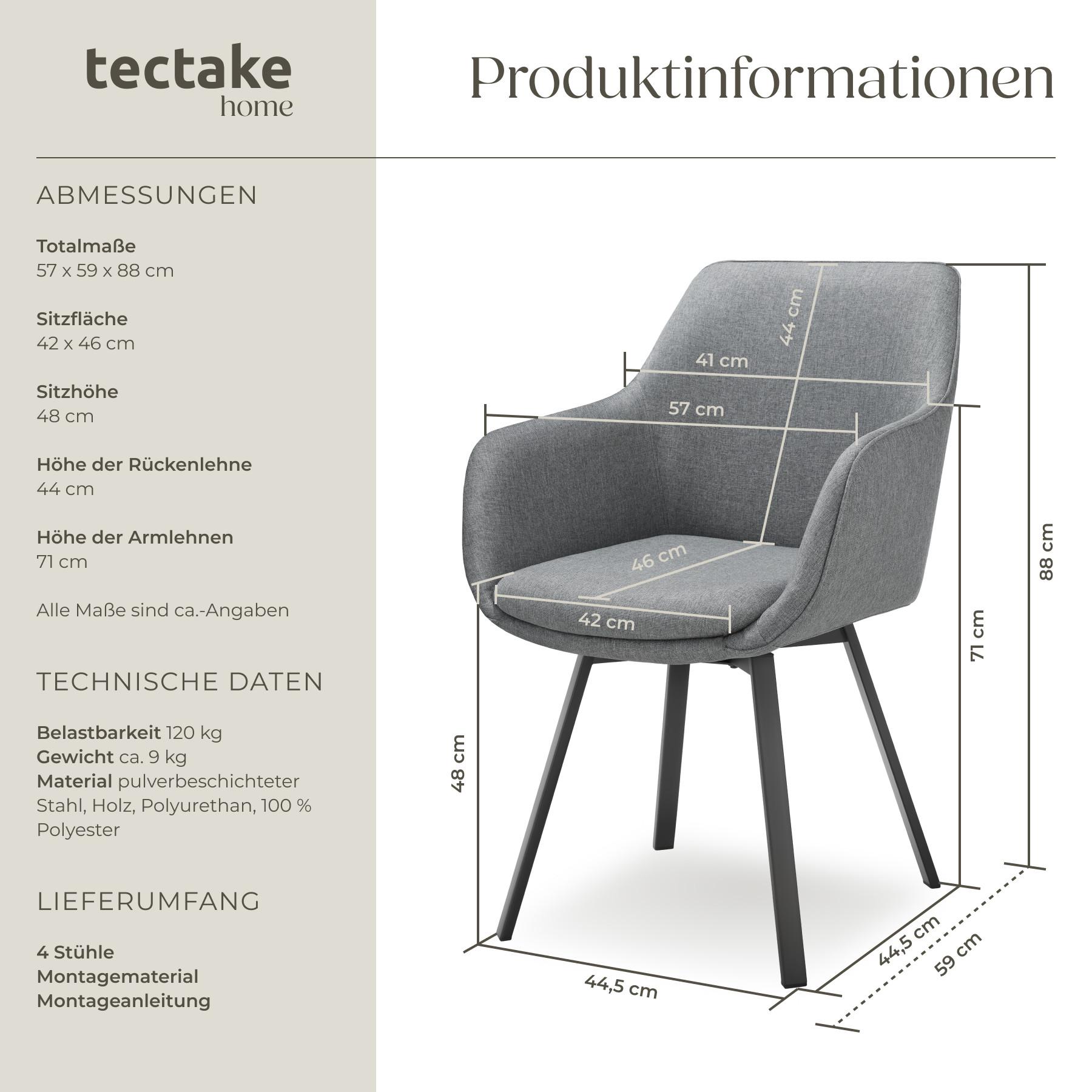 Tectake Fauteuil pivotant Alicon, rembourré  