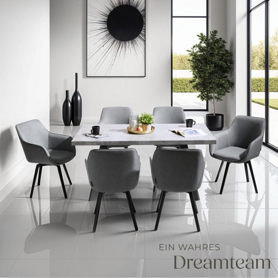 Tectake Chaise pivotante à accoudoirs Alicon rembourré  