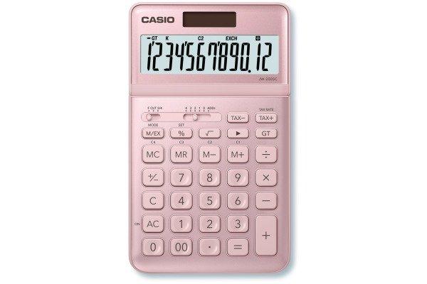 CASIO Casio JW-200SC Calcolatrice da tavolo Rosa Display (cifre): 12 a energia solare, a batteria (L x A x P) 109 x 1  