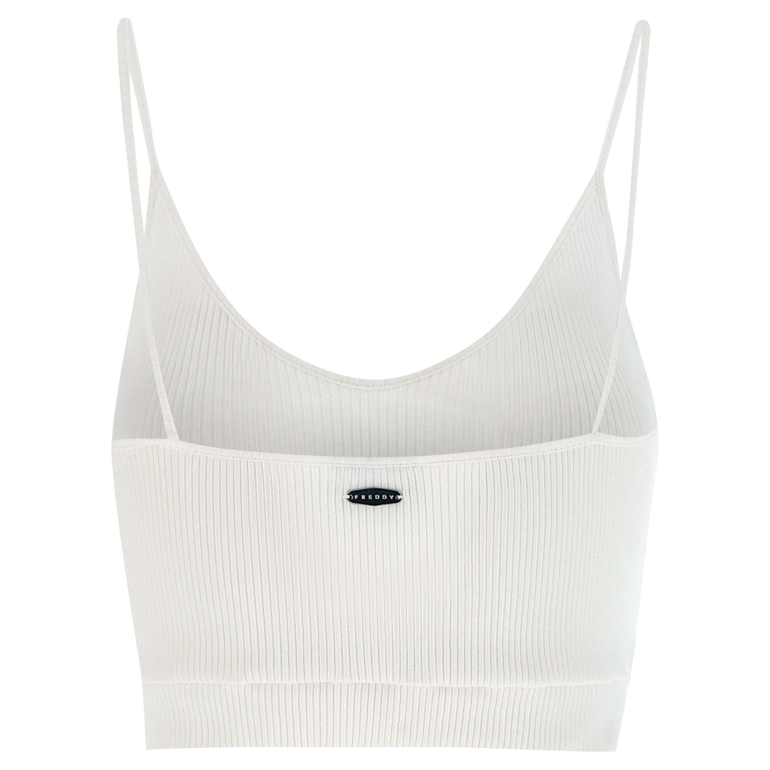 FREDDY Geripptes Bio-Baumwoll Crop Top mit dünnen Trägern  