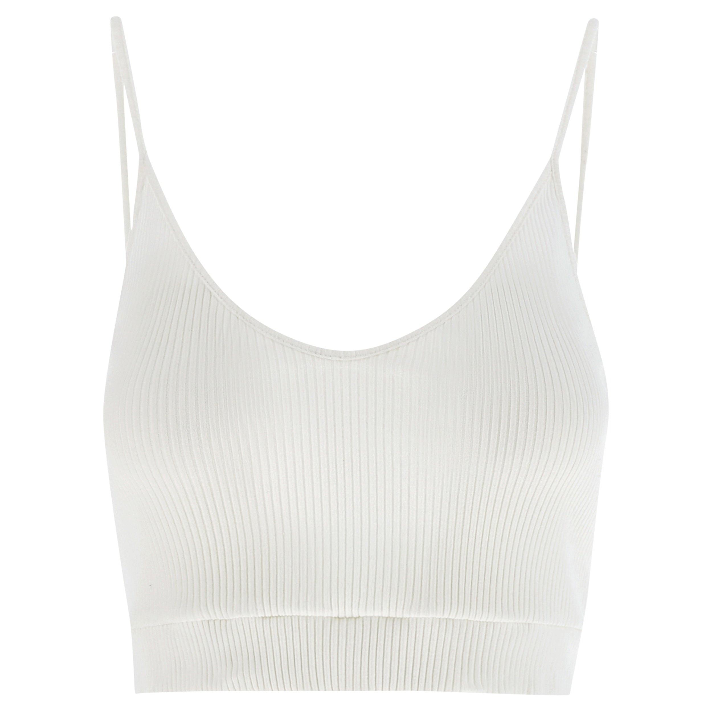 FREDDY Geripptes Bio-Baumwoll Crop Top mit dünnen Trägern  