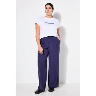 Studio Untold Pantaloni Wide Leg Vita Alta Gessati  