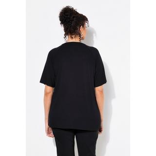 Ulla Popken T-shirt Classic Girocollo Mezze Maniche con Laccetti Decorativi  