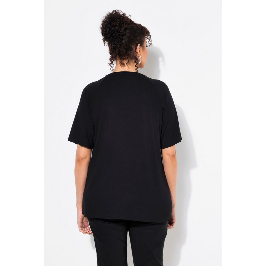 Ulla Popken T-shirt Classic Col Rond Manches Courtes avec Bandes Fantaisie  