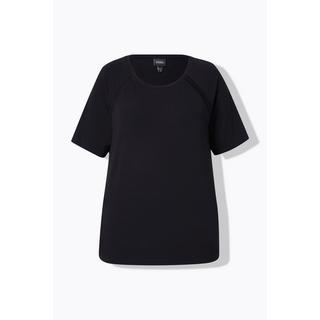 Ulla Popken T-shirt Classic Girocollo Mezze Maniche con Laccetti Decorativi  