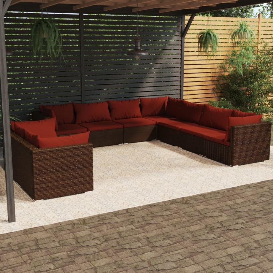 VidaXL Salon de jardin rotin synthétique  