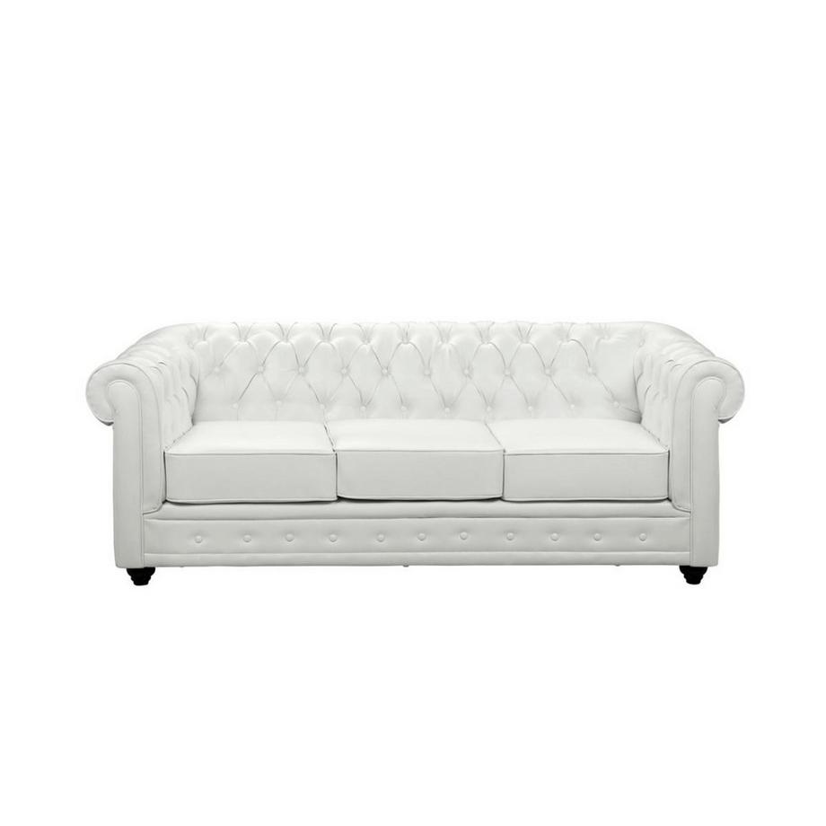 Vente-unique Sofa 3Sitzer Kunstleder CHESTERFIELD  