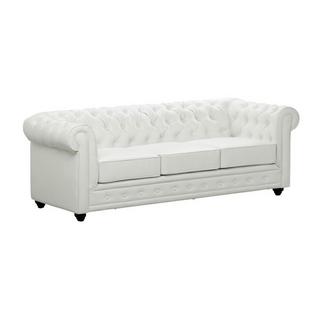 Vente-unique Divano CHESTERFIELD 3 posti in similpelle Bianco  