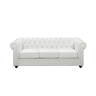 Vente-unique Sofa 3Sitzer Kunstleder CHESTERFIELD  