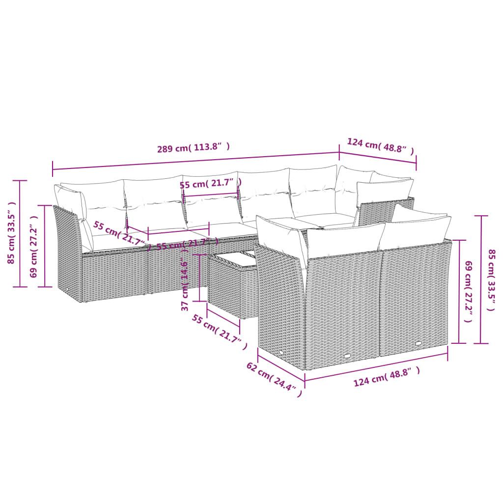 VidaXL set divano da giardino Polirattan  