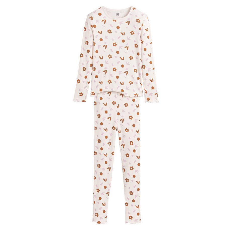 La Redoute Collections  Gerippter Pyjama mit Blumenmuster 