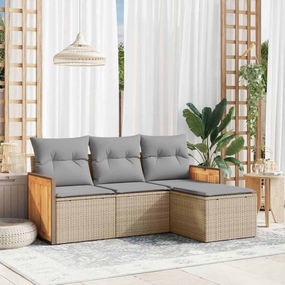 VidaXL Ensemble de canapés de jardin rotin synthétique  