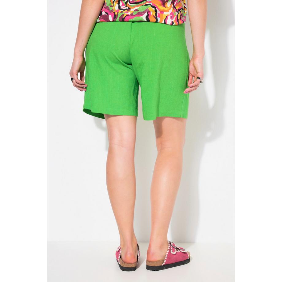 Studio Untold Leinenmix Bermuda Wide Legs Elastikbund  