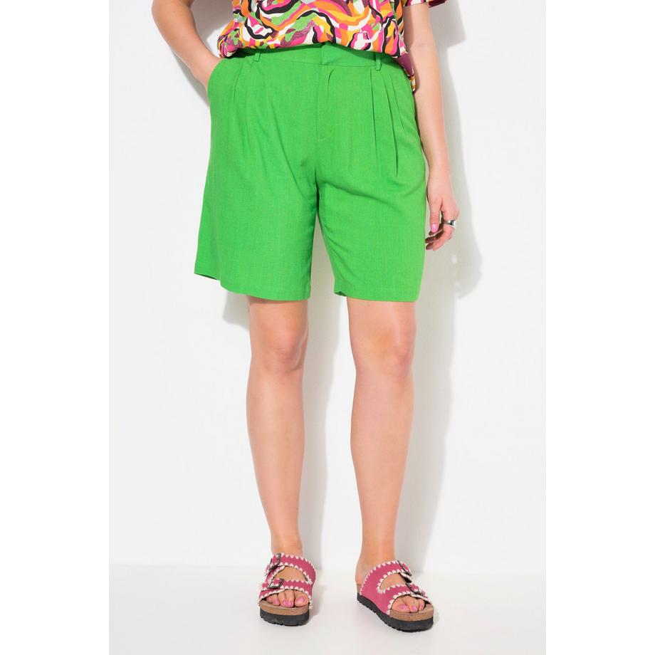 Studio Untold Leinenmix Bermuda Wide Legs Elastikbund  