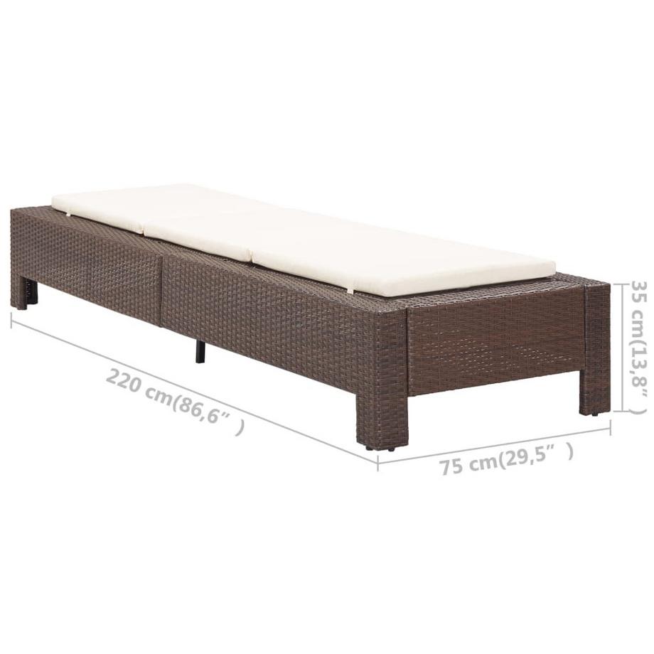 VidaXL Chaise longue rotin synthétique  