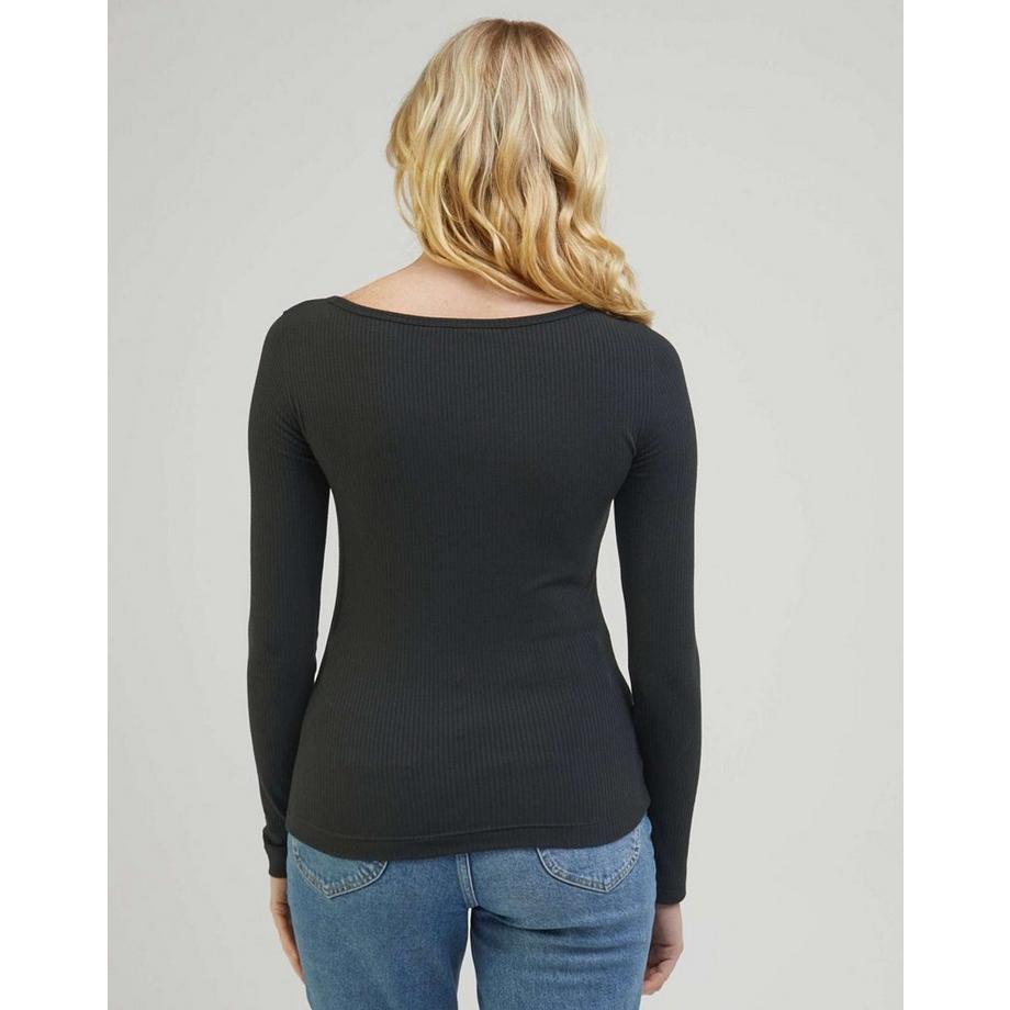 Lee Langarm U-Boot-Ausschnitt T-Shirt  