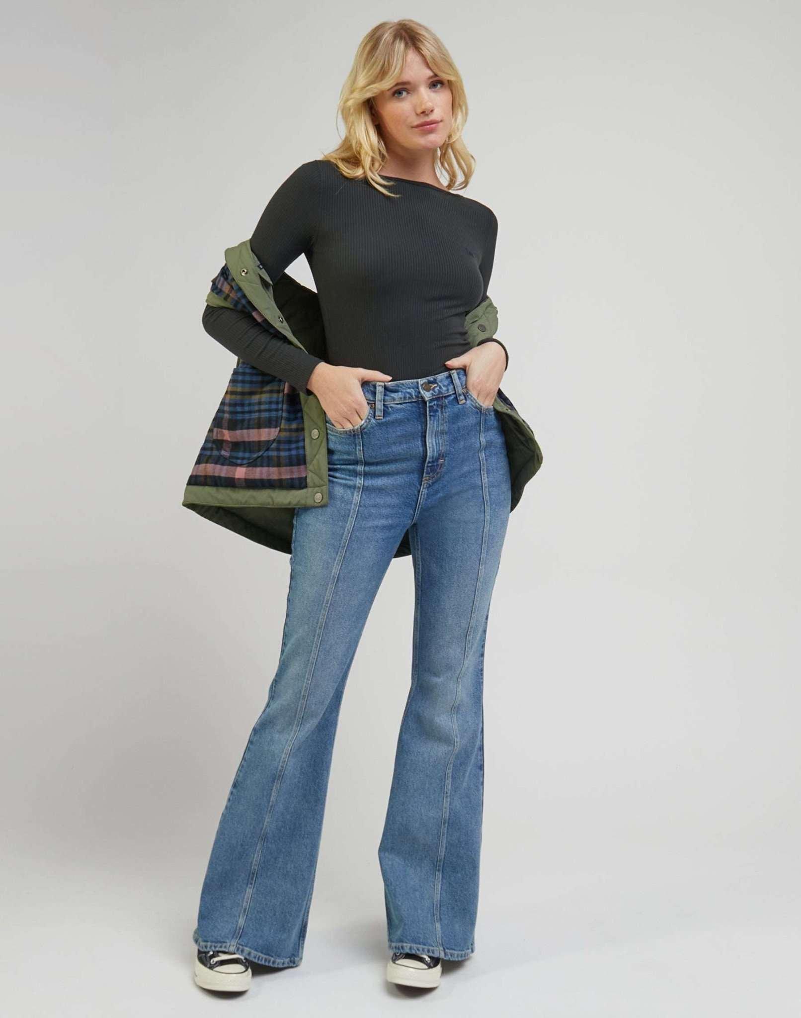 Lee Langarm U-Boot-Ausschnitt T-Shirt  