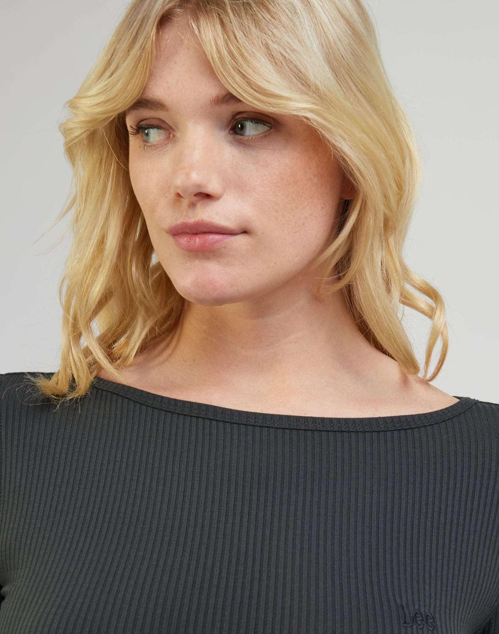 Lee Langarm U-Boot-Ausschnitt T-Shirt  