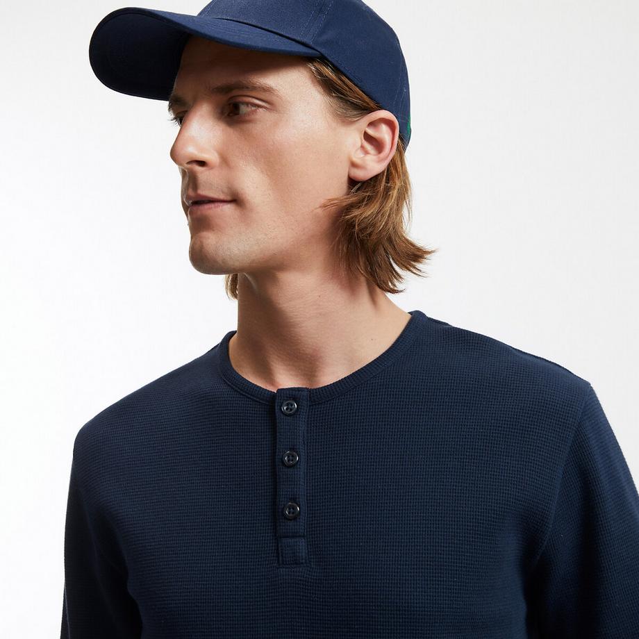 La Redoute Collections T-Shirt con Scollo Henley e Maniche Corte  