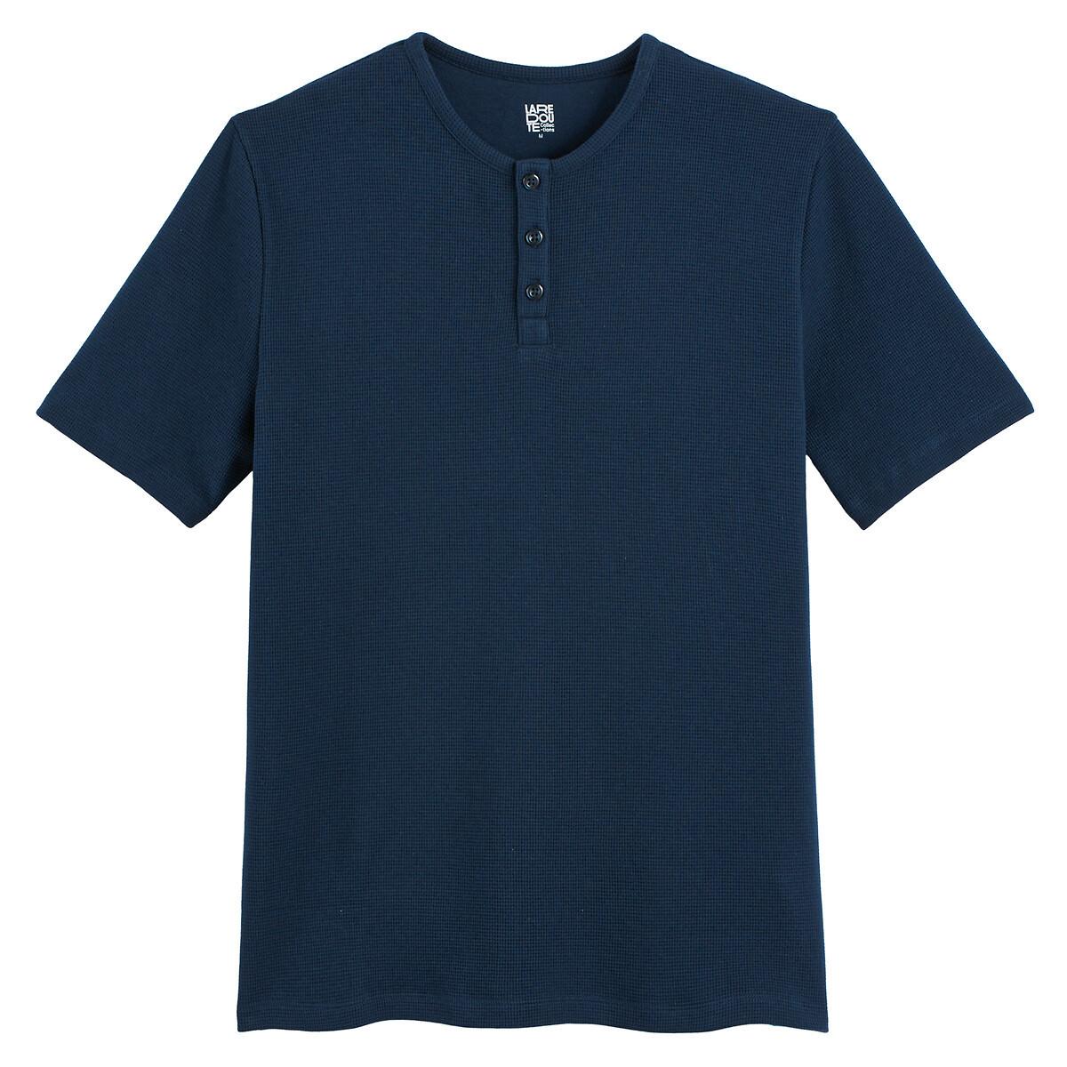 La Redoute Collections  Oberteil in T-Shirt-Form mit rundem Ausschnitt und kleiner Knopfleiste 