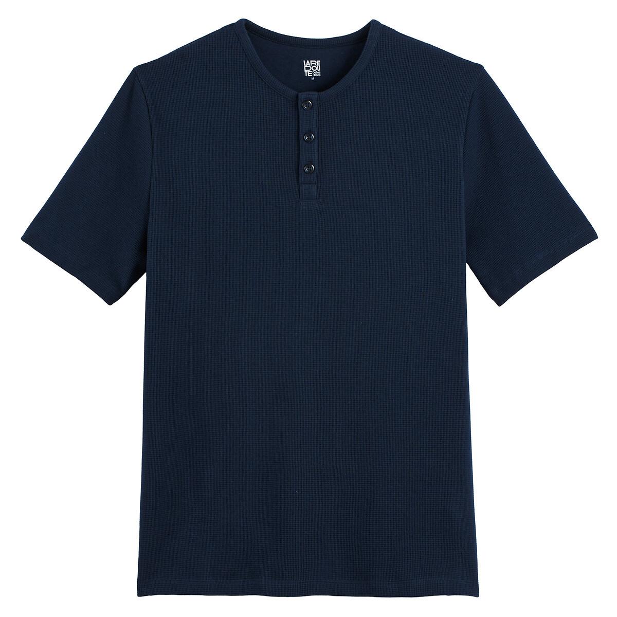 La Redoute Collections T-Shirt mit Henley-Ausschnitt und kurzen Ärmeln  