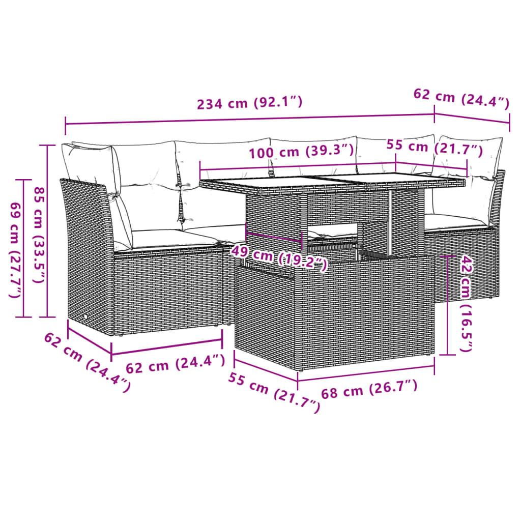 VidaXL Ensemble de canapés de jardin rotin synthétique  