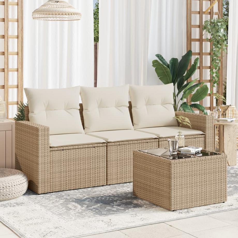 VidaXL set divano da giardino Polirattan  