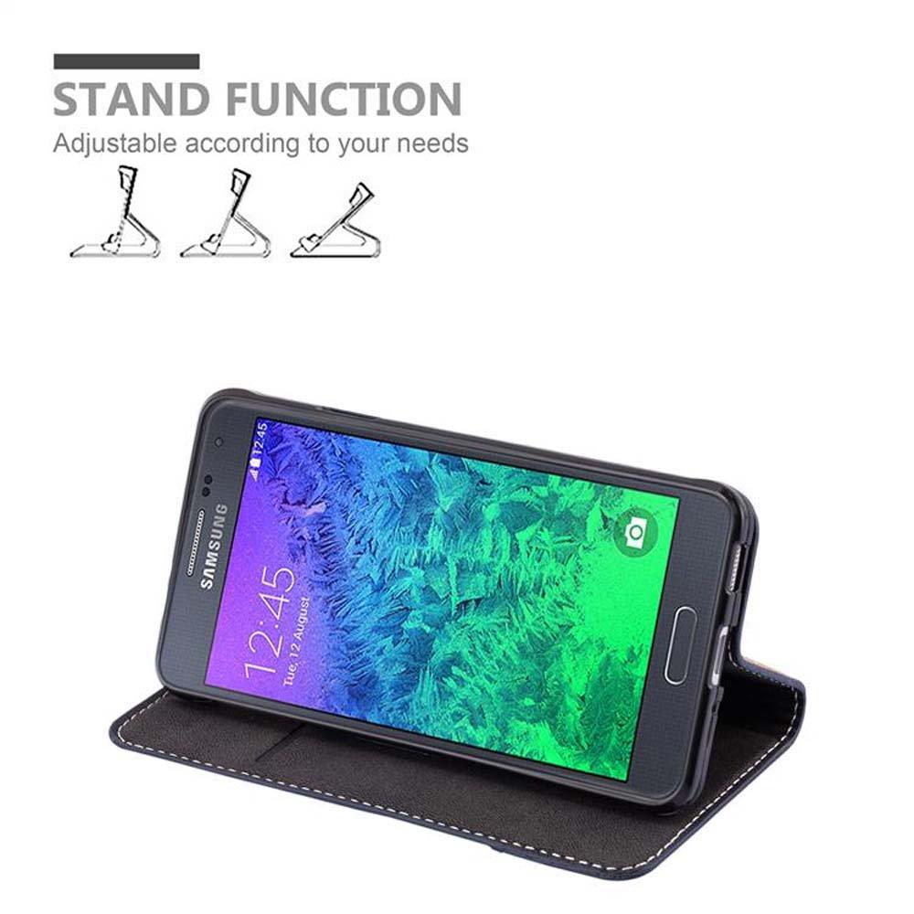 Cadorabo  Housse compatible avec Samsung Galaxy ALPHA - Coque de protection avec fermeture magnétique, fonction de support et compartiment pour carte 