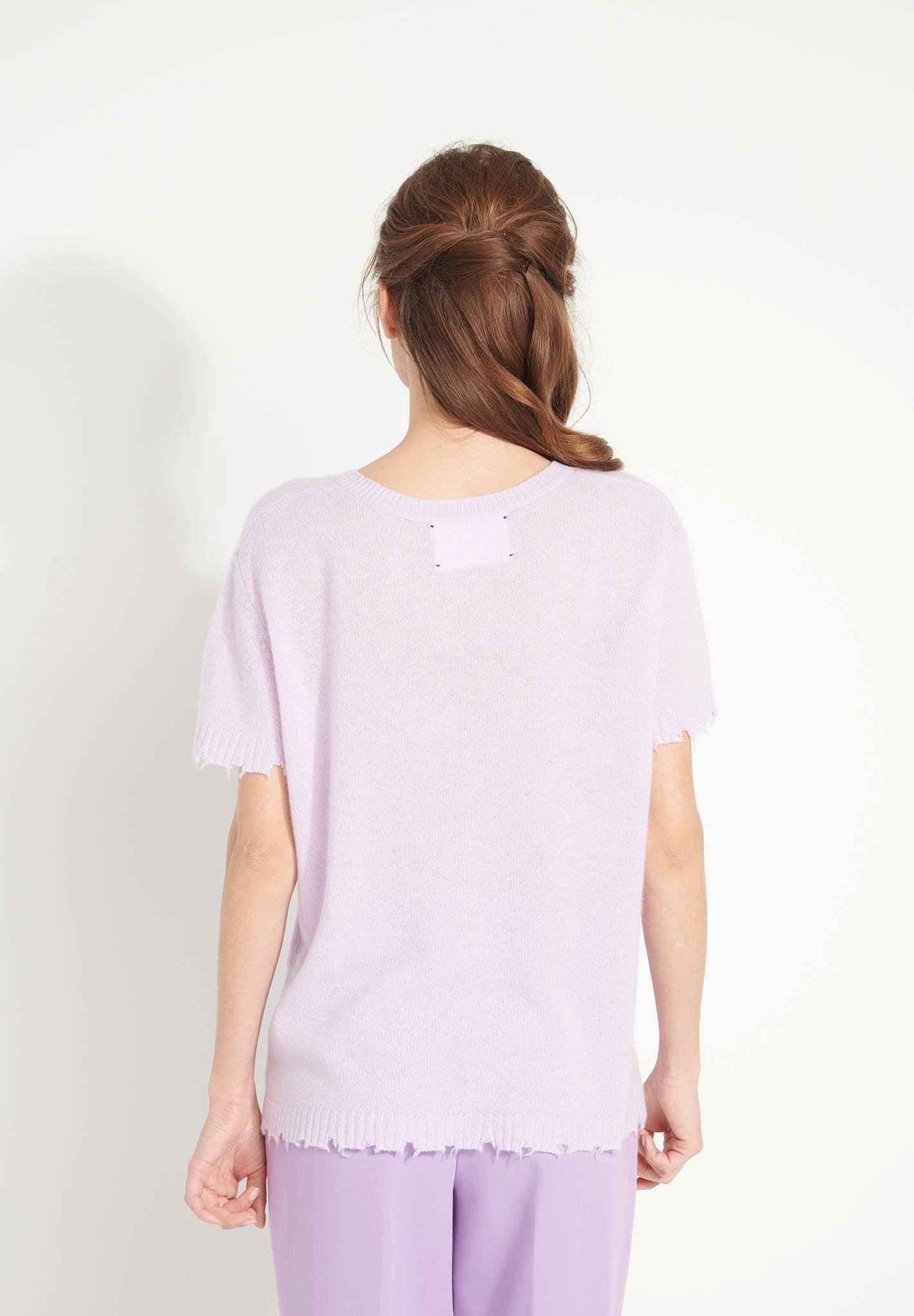 Studio Cashmere8  AVA 6 T shirt girocollo -100% cashmere déjaugé 