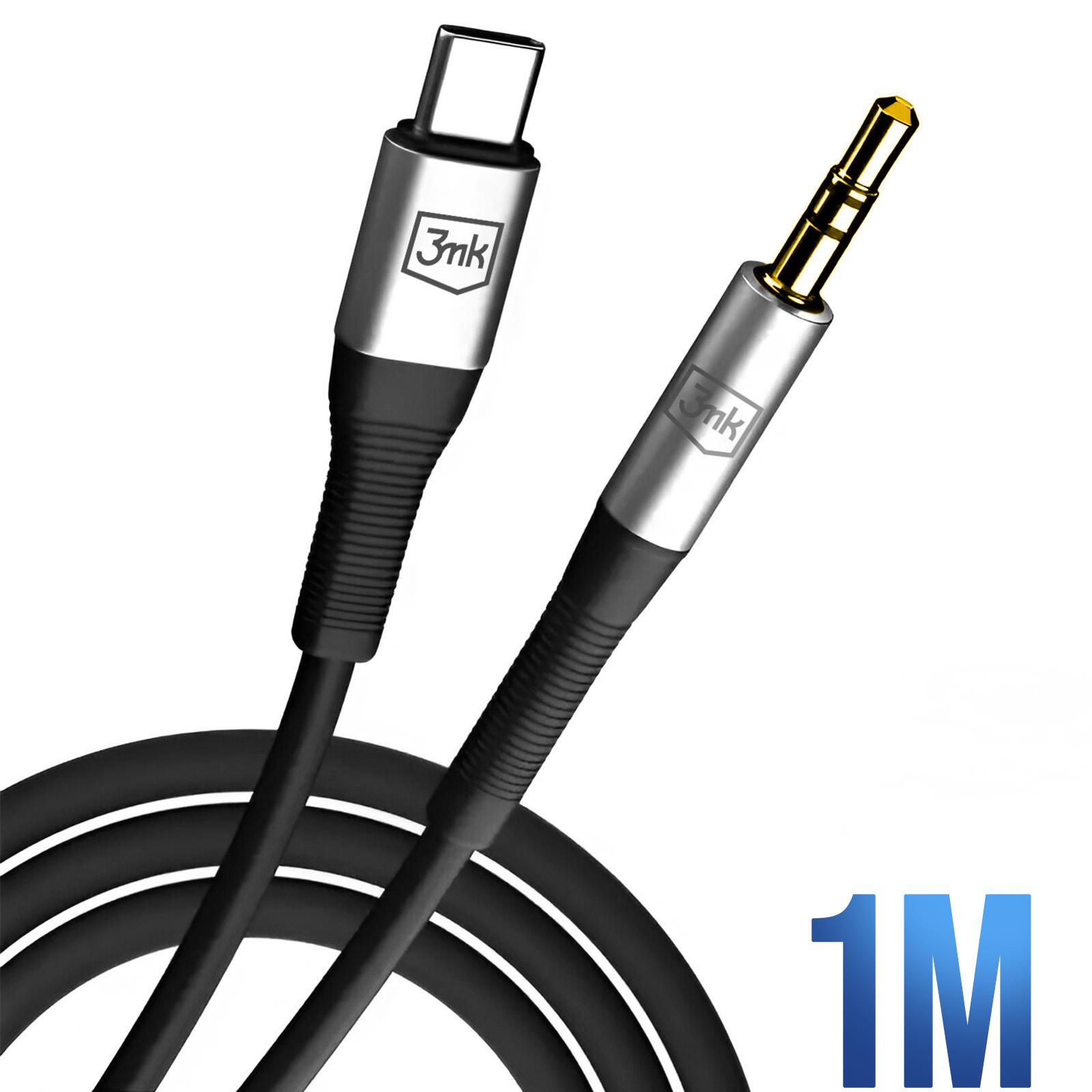 3mk Protection  Câble Audio USB-C / Jack Flexible 1m 3mk 