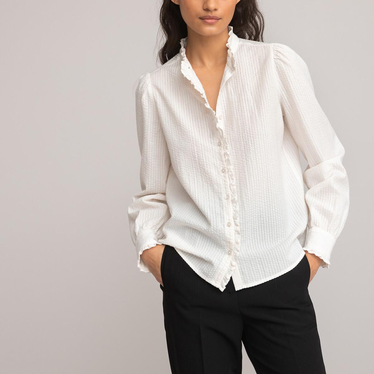 La Redoute Collections  Langärmelige Bluse mit Rüschenkragen 