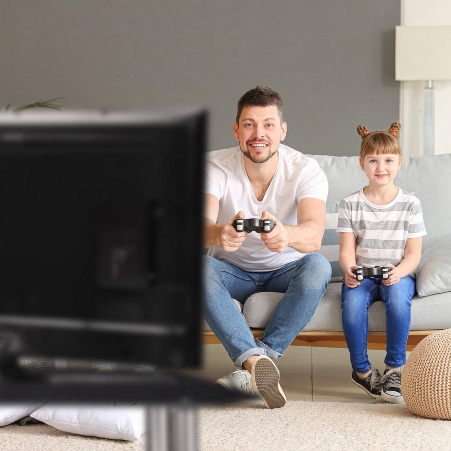 B2X  Table TV en verre noir 