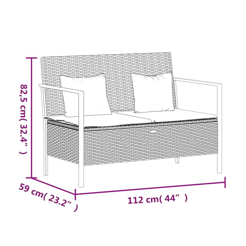 VidaXL panca da giardino Polirattan  