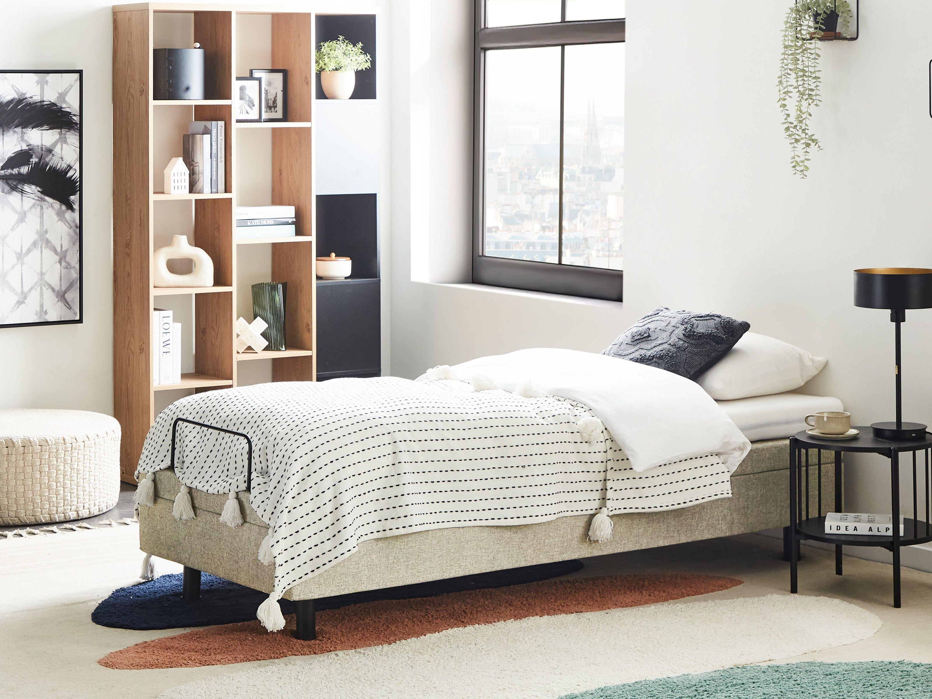 Beliani Letto regolabile senza testiera en Tessuto Moderno DUKE II  