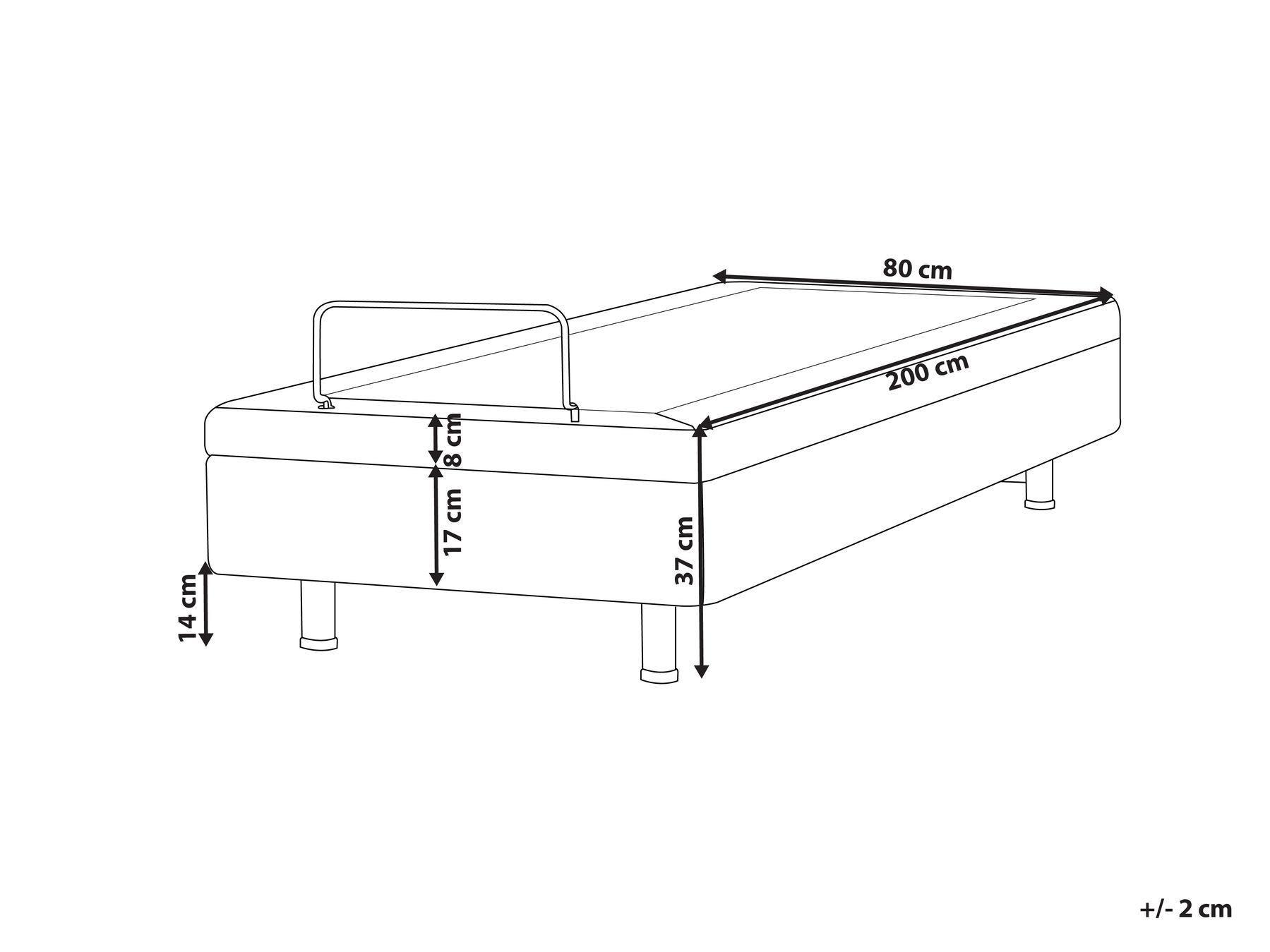 Beliani Letto regolabile senza testiera en Tessuto Moderno DUKE II  