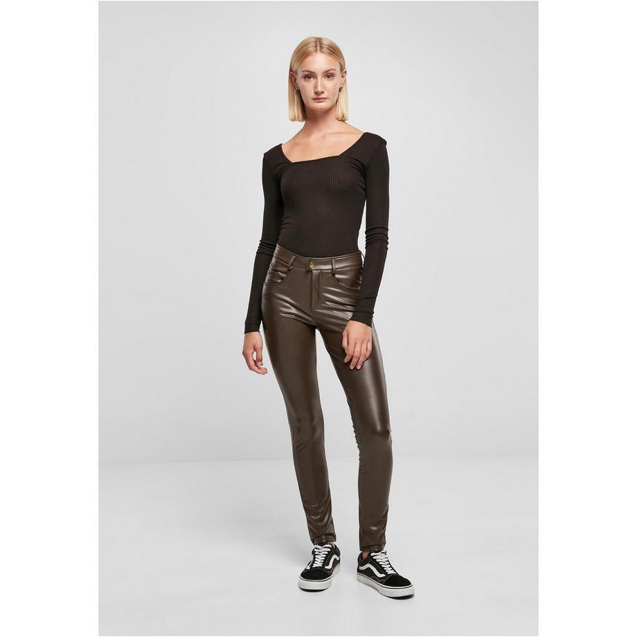 URBAN CLASSICS Leggings in similpelle a vita media  