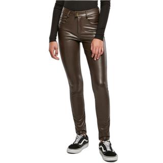 URBAN CLASSICS Kunstleder Slim Fit Mid Rise Hose  