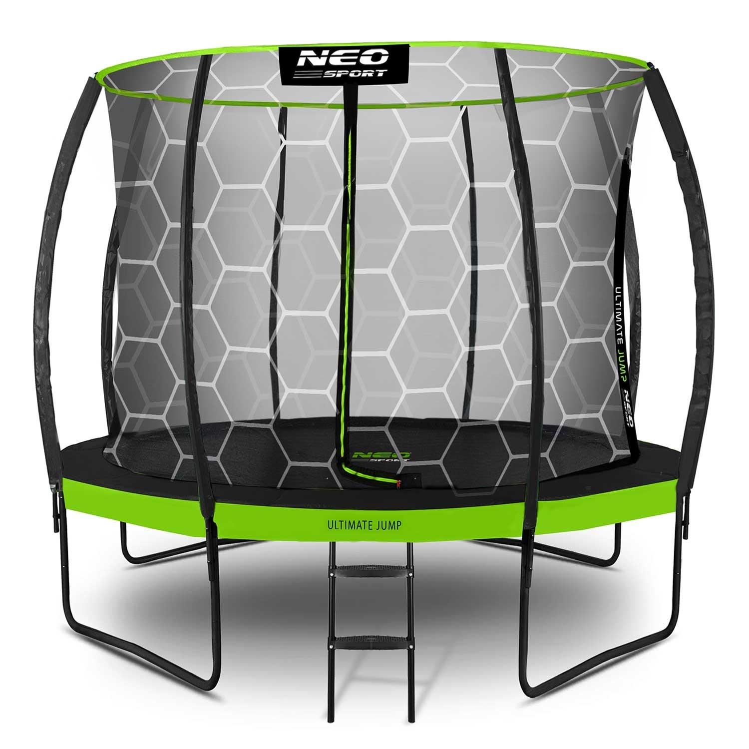 B2X Profiliertes Trampolin für den Garten 10ft/312cm mit innerem Schutznetz Neo-Sport  
