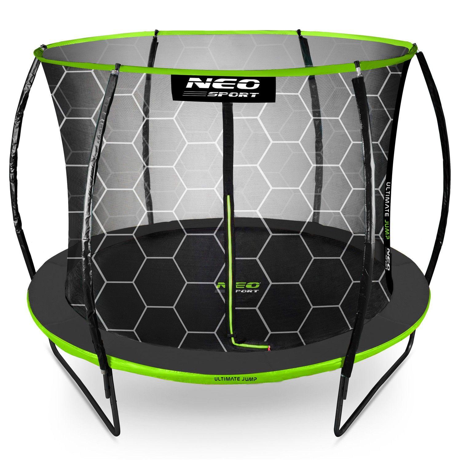 B2X Profiliertes Trampolin für den Garten 10ft/312cm mit innerem Schutznetz Neo-Sport  