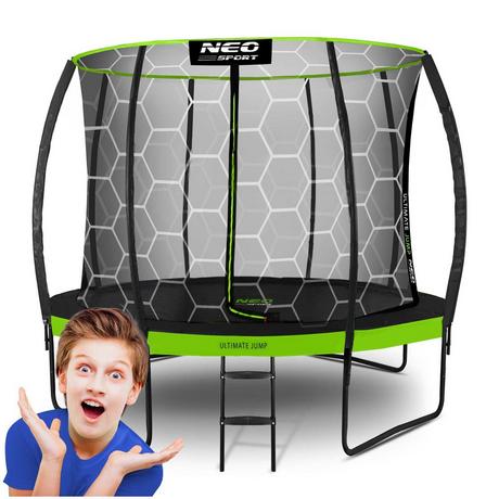 B2X Profiliertes Trampolin für den Garten 10ft/312cm mit innerem Schutznetz Neo-Sport  