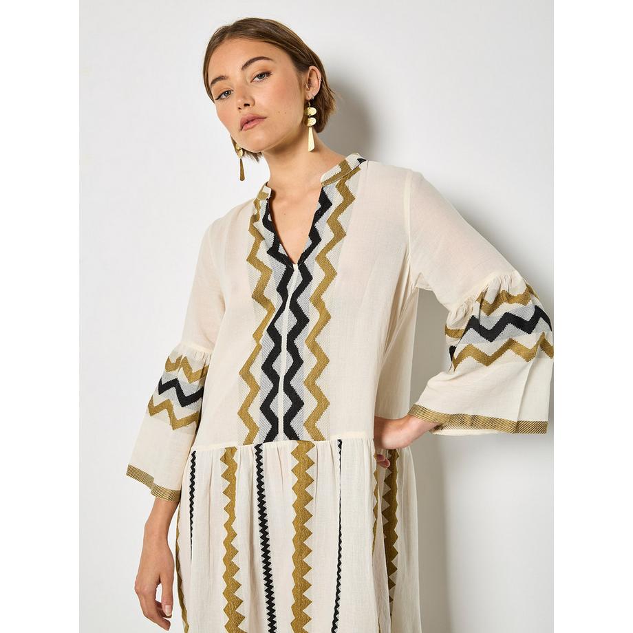 APRICOT Abito Jacquard con Maniche a Campana  
