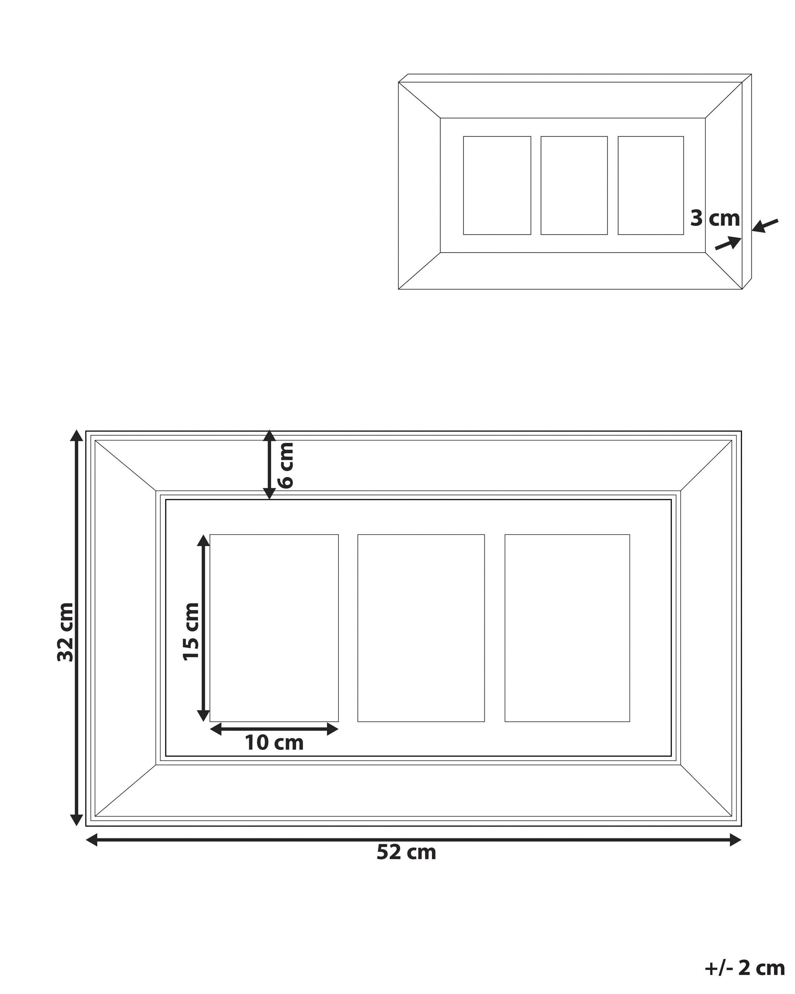 Beliani Cornice per 3 foto en Vetro Glamour DABOLA  