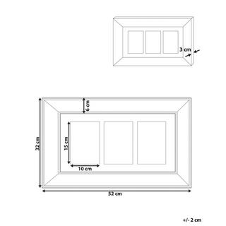 Beliani Cornice per 3 foto en Vetro Glamour DABOLA  