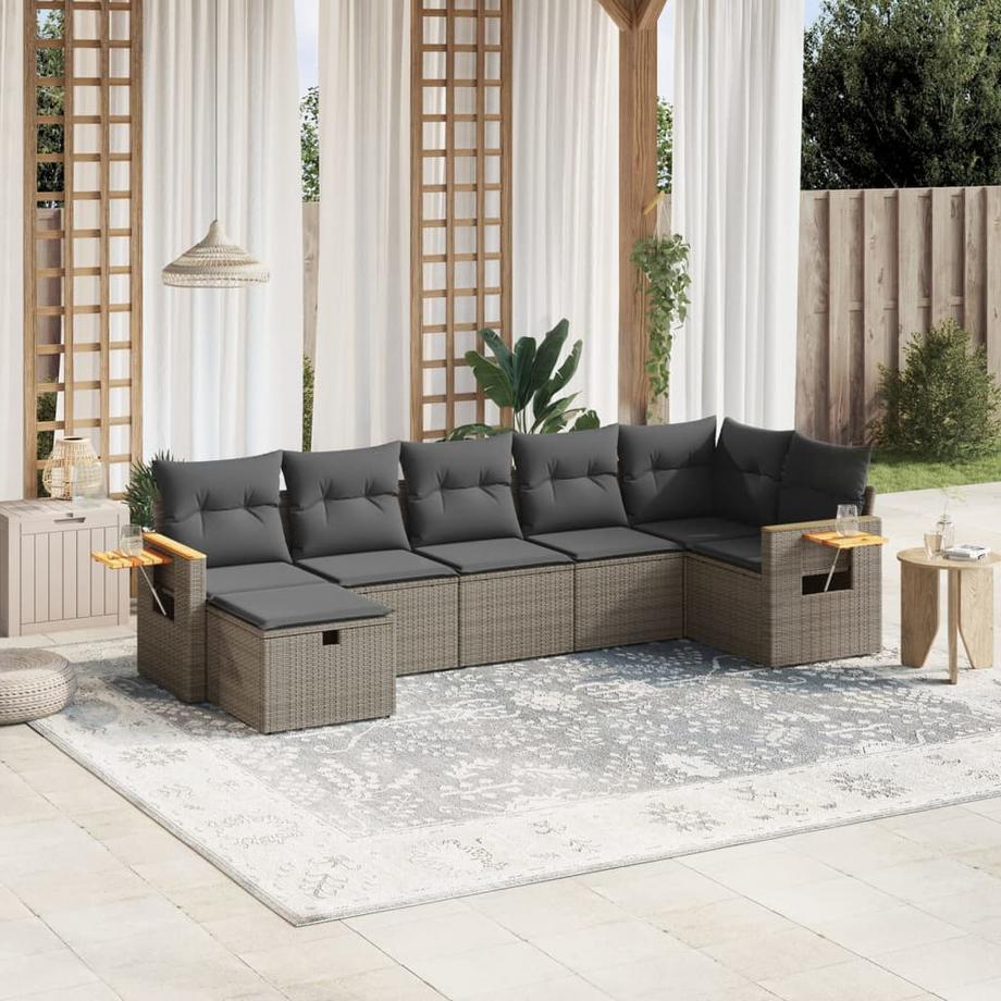 VidaXL Ensemble de canapés de jardin rotin synthétique  