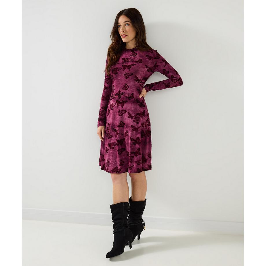 Joe Browns Robe Patineuse Jersey Motif Papillon Floqué  